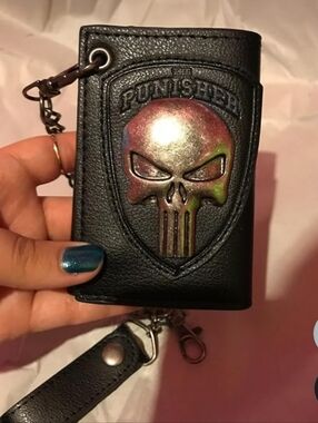 New Punisher skull chain Wallet